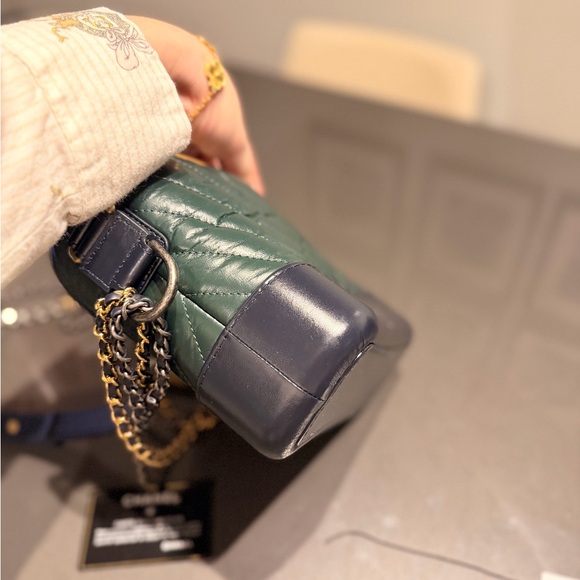 Chanel Green and Tan Quilted Small Gabriel Bag - Picture 11 of 13